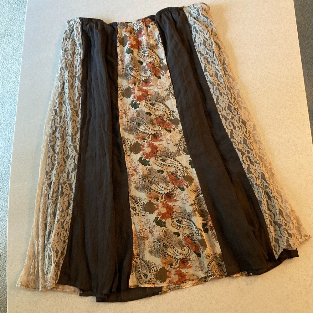 Lane Bryant Brown Lace A-Line Skirt Women Size 26/28